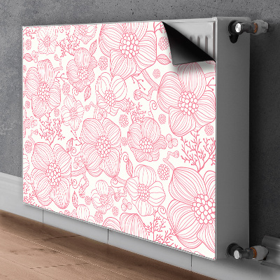 Printed radiator mat Contour flowers