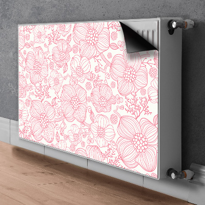 Printed radiator mat Contour flowers