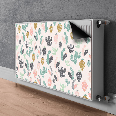 Decorative radiator cover Colorful cacti