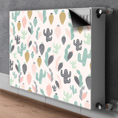 Decorative radiator cover Colorful cacti