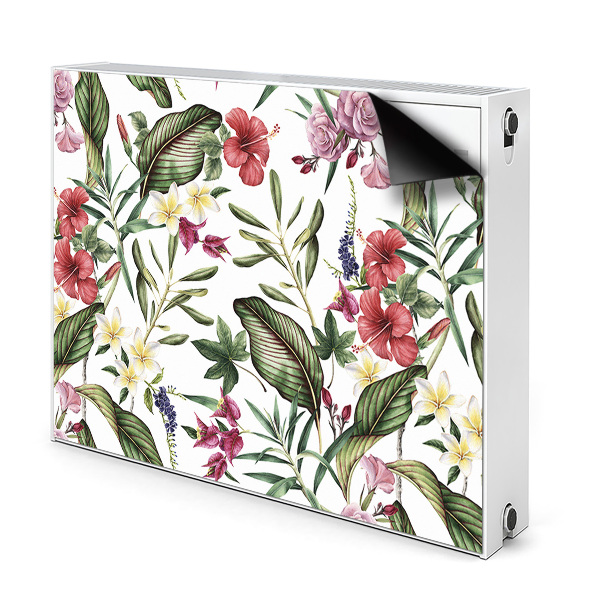 Decorative radiator cover Tropical flowers