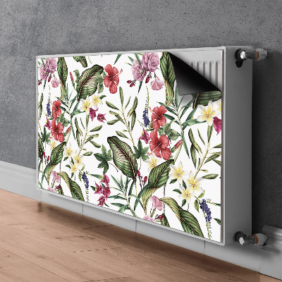 Decorative radiator cover Tropical flowers