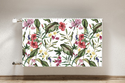 Decorative radiator cover Tropical flowers