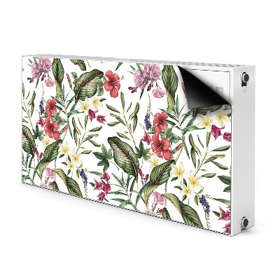 Decorative radiator cover Tropical flowers