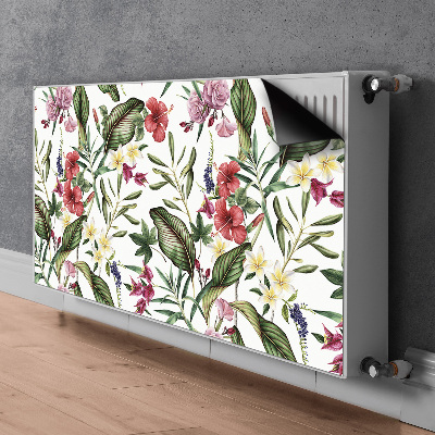 Decorative radiator cover Tropical flowers