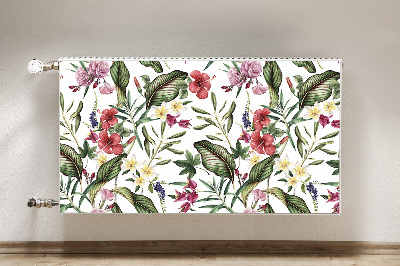 Decorative radiator cover Tropical flowers