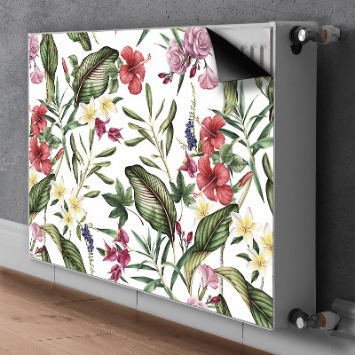 Decorative radiator cover Tropical flowers