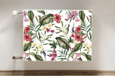 Decorative radiator cover Tropical flowers