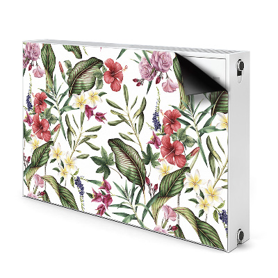 Decorative radiator cover Tropical flowers