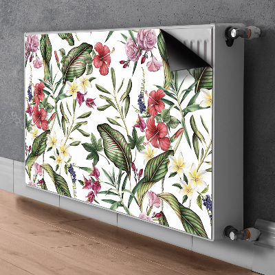 Decorative radiator cover Tropical flowers