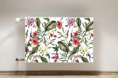 Decorative radiator cover Tropical flowers