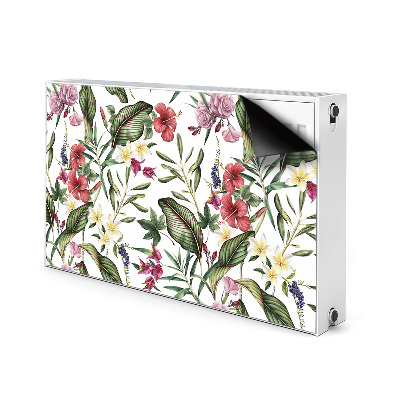 Decorative radiator cover Tropical flowers