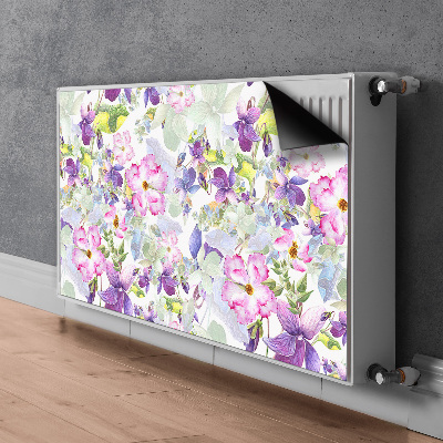 Magnetic radiator mat Purple flowers