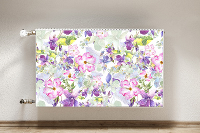 Magnetic radiator mat Purple flowers