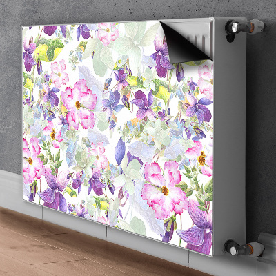 Magnetic radiator mat Purple flowers