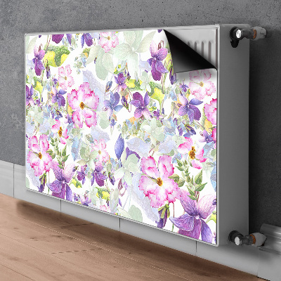 Magnetic radiator mat Purple flowers