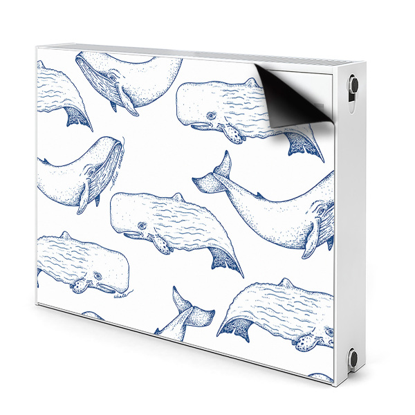 Magnetic radiator cover Blue whales