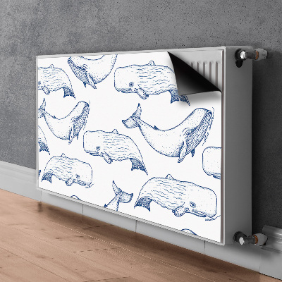 Magnetic radiator cover Blue whales