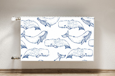 Magnetic radiator cover Blue whales