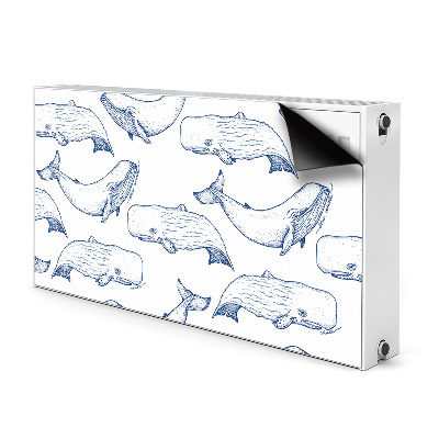 Magnetic radiator cover Blue whales