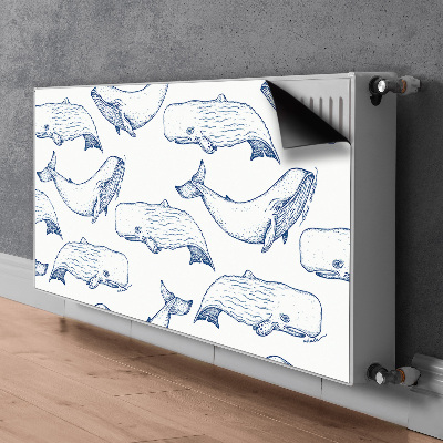 Magnetic radiator cover Blue whales