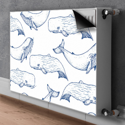 Magnetic radiator cover Blue whales