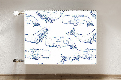 Magnetic radiator cover Blue whales