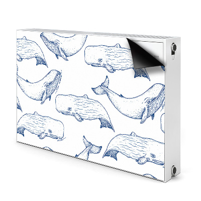 Magnetic radiator cover Blue whales