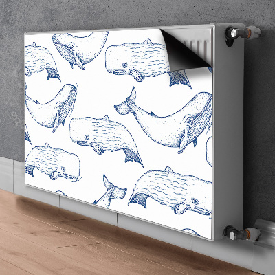 Magnetic radiator cover Blue whales