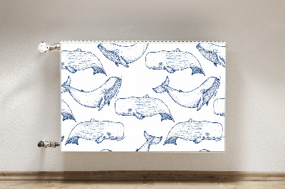 Magnetic radiator cover Blue whales