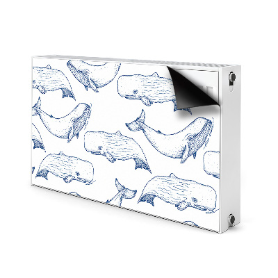 Magnetic radiator cover Blue whales