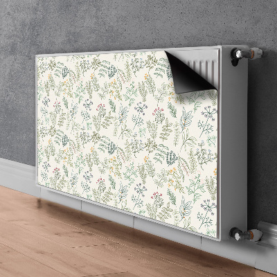 Magnetic radiator mat Green leaves