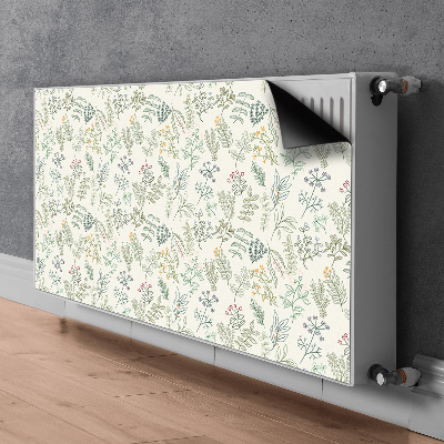 Magnetic radiator mat Green leaves