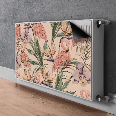 Magnetic radiator mat Flamingos