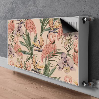 Magnetic radiator mat Flamingos