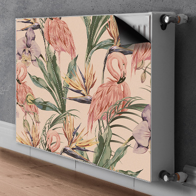 Magnetic radiator mat Flamingos