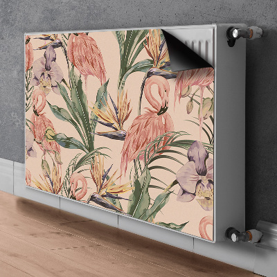 Magnetic radiator mat Flamingos