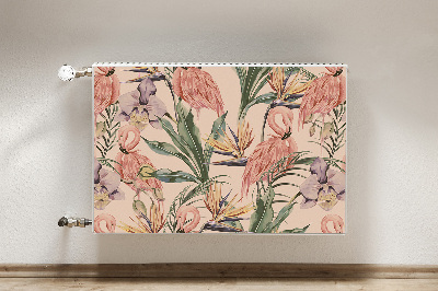 Magnetic radiator mat Flamingos