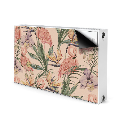 Magnetic radiator mat Flamingos