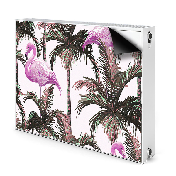 Magnetic radiator mat Flamingos in palm trees