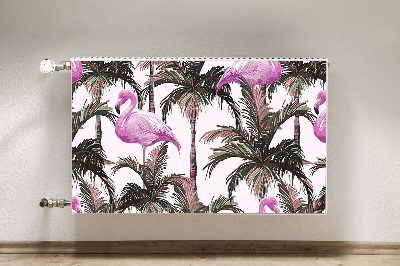 Magnetic radiator mat Flamingos in palm trees