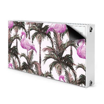 Magnetic radiator mat Flamingos in palm trees