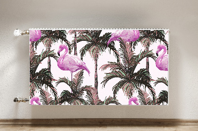 Magnetic radiator mat Flamingos in palm trees