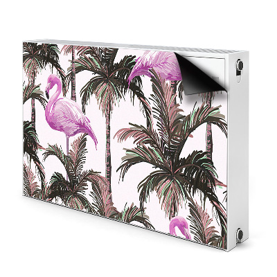 Magnetic radiator mat Flamingos in palm trees