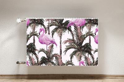 Magnetic radiator mat Flamingos in palm trees