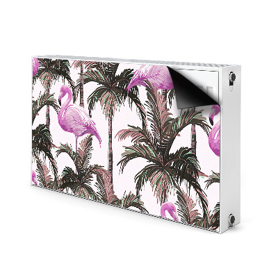 Magnetic radiator mat Flamingos in palm trees