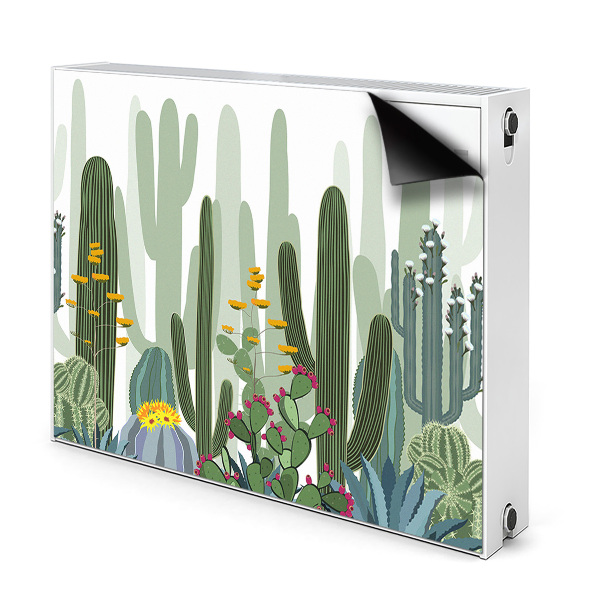 Printed radiator mat Flowering cacti