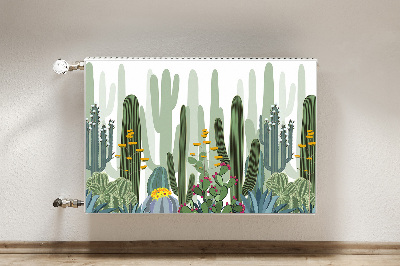 Printed radiator mat Flowering cacti