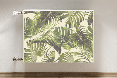 Decorative radiator cover Tropical leaves