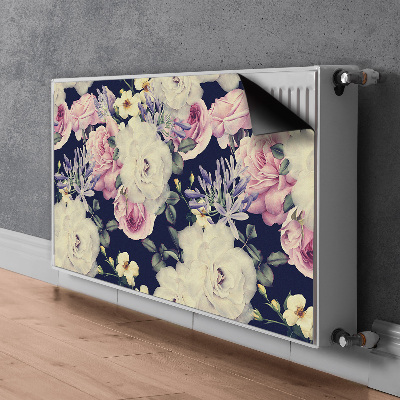 Radiator cover White vintage roses